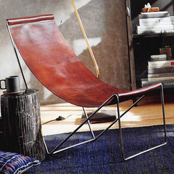 Roost Arlo Leather Sling Chair - Armchairs And Accent Chairs