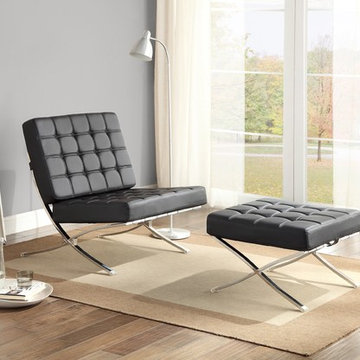 Barcelona Chair and Ottoman by Barcelona Designs