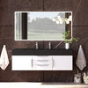 Nile 60" Wall Mounted Bathroom Vanity Set, White, Black Top, Brushed Nickel