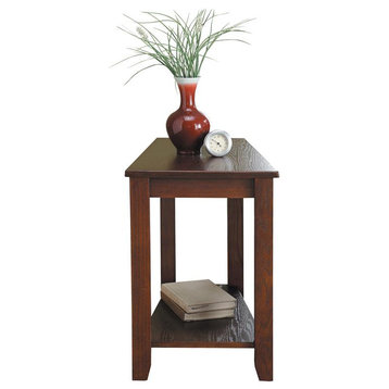 Lexicon Wedged Contemporary Wood 1-Shelf Chairside End Table in Espresso