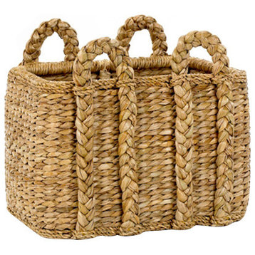 Medium Palm Leaf Rectangular Rush Basket