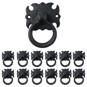 Ring Pull Cabinet Drawer Door Wrought Iron Black 2 3/4" Pack of 12
