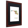 Marlene Watson 'Maryland State Map-1' Art, Wood Frame, 16"x20", White Matte