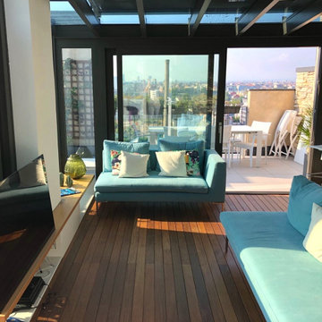 Progetto interni e arredo su misura Milano attico su 3 livelli con piscina mq180