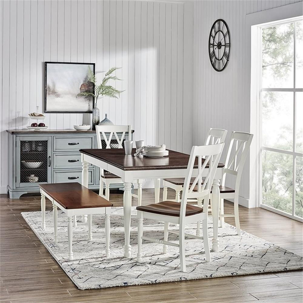 Crosley Furniture Shelby 6 Piece Wood Butterfly Leaf Dining Set in ...