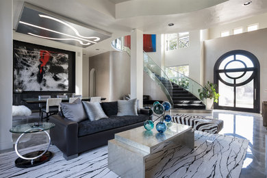 Inspiration for a contemporary living room in Dallas.