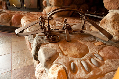 Inspiration for a rustic family room remodel in Minneapolis
