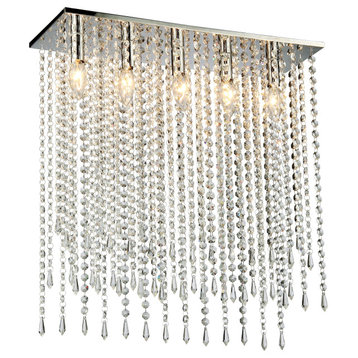 Cleave 9" 5-Light Chrome Finish Chandelier With Light Kit