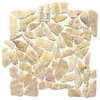 Golden Jelly Natural Interlocking Pebble Tiles, 12"x12", Set of 10