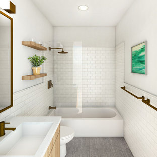 Must See Small Subway Tile Bathroom Pictures Ideas Before You Renovate 2020 Houzz,Chic Office Desk Accessories