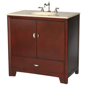 36" Contemporary Style Single Sink Bathroom Vanity Model 2413-F BE