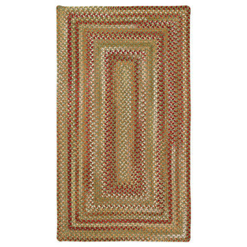 Manchester Concentric Braided Rectangle Rug, Sage Red Hues, 11'4"x14'4"