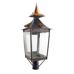 Anglo Indian Painted Toleware Post Lantern - Lighting