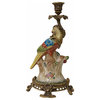 Vintage Handmade Ceramic Parrot Figure Candelabras Candle Holder Hws1765