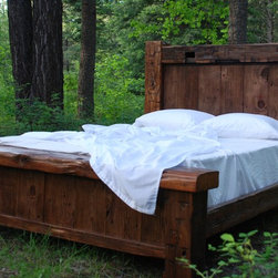 Custom Reclaimed Hand Hewn Bed - Beds