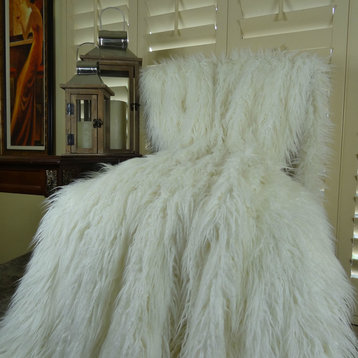 Plutus Mongolian Faux Fur Throw Blanket, 60x90