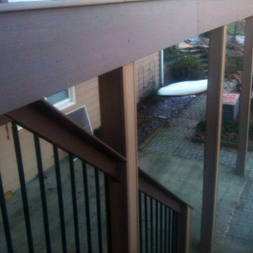 AZEK Deck with Timbertech Builderrail and Genovations Brownstone post wraps