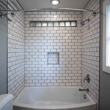 Panoramic view of new bathroom