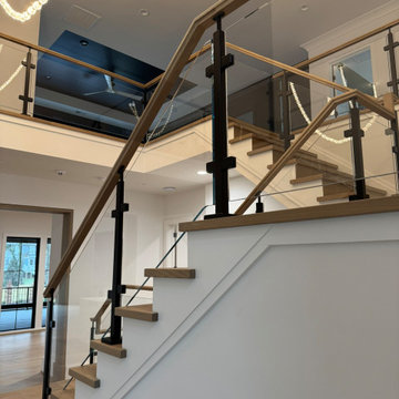 Project #132 | White Oak Staircase with Glass Balustrade