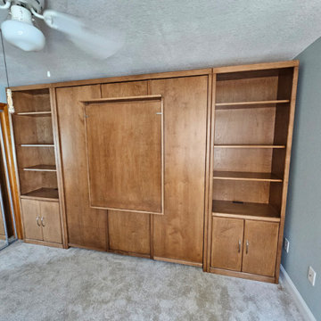 Custom Savona Murphy Wall Bed, Fold Down Desk Attached to Face of Wall Bed
