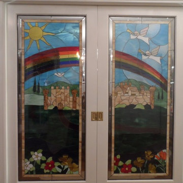 Professionally installed stained glass panels