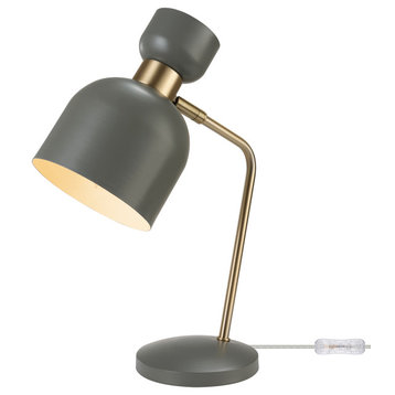 16" Gray Desk Lamp With Arm and Pivot Joint
