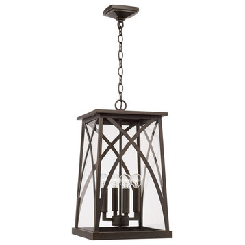 Capital Lighting Marshall 4-Light Outdoor Hanging-Lantern 946542OZ, Oiled Bronze
