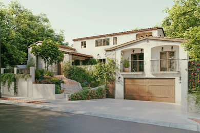 Mediterranean exterior home idea in Los Angeles