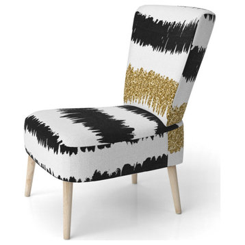 Black Striped Pattern Chair, Side Chair