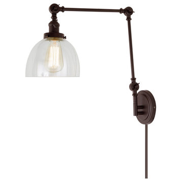 Midtown 1-Light Triple Swivel Vida Sconce, Oil Rubbed Bronze With Clear Glass