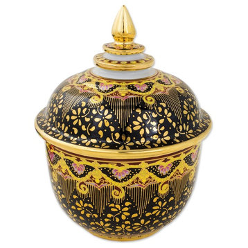 Thai Royal Pride Benjarong Porcelain Jar