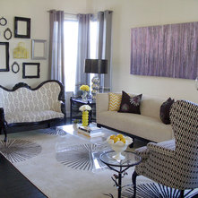 Grey, Pink and Purple Living Room