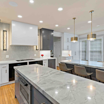 Pristine McLean Kitchen & Basement Remodel Offers Functionality for Large Family