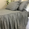 Medium Gray Linen Bedspread, Linen Bed Cover, King, Bedspread Only