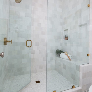 Custom-built walk-in shower