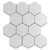 Thassos White Marble Hexagon Mosaic Tile 4 inch Honed, 1 sheet