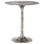 Four Hands - Simone Counter Table-Raw Antique Nickel - Classic tulip shaping in textural cast-aluminum makes for a modern counter table. Finished in a raw antique nickel to bring out alluring highs and lows, indoors or out. Cover or store inside during inclement weather and when not in use.