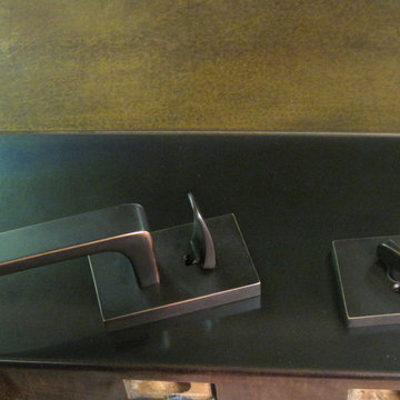 two tone copper patina on door skin