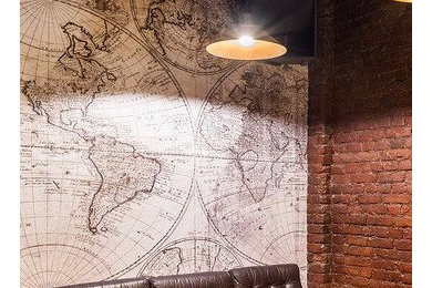 World-inspired home bar in Moscow.