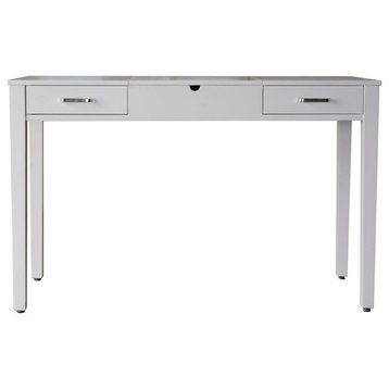 Contemporary Versatile Dressing/Desk, 2 Drawers & Bult In USB Ports, White