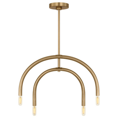 Visual Comfort Hadden 4-Light Indoor Chandelier, Satin Brass Gold