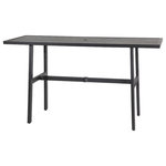Gensun - Plank 25"x72" Rectangular Bar Table, Carbon - **Please refer to secondary images for finish and fabric colors**