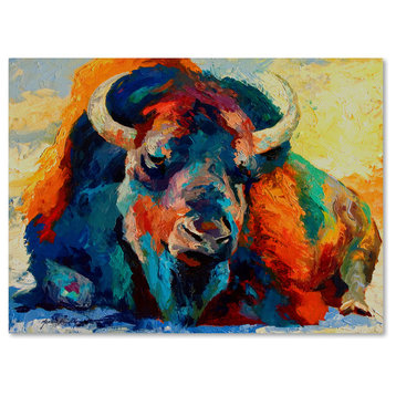Marion Rose 'Winter Bison' Canvas Art, 14" x 19"