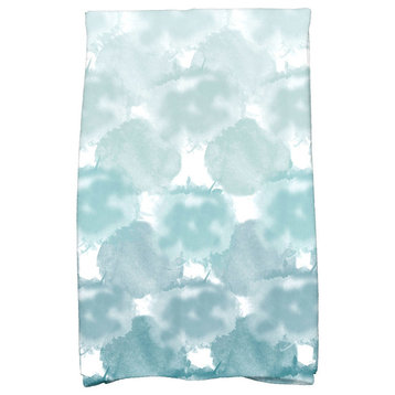 Beach Clouds, Geometric Print Kitchen Towel, Teal
