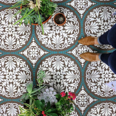 Penelope Tile Stencil, DIY Faux Tile Stencil