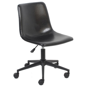 Yafa Mid-Back Faux Leather Task Chair, Black