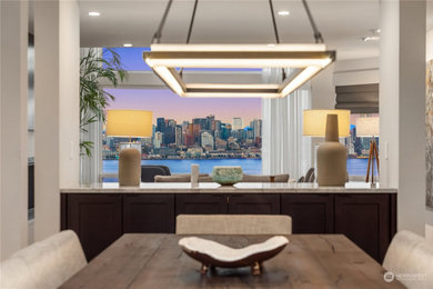Minimalist dining room photo in Seattle