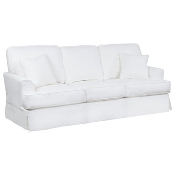 Sunset Trading Ariana 3-Piece Fabric Slipcover Living Room Set in White