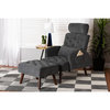 Baxton Studio Haldis Modern and Contemporary Grey velvet Fabric Upholstered...