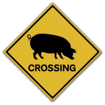 Pig Crossing, Classic Metal Sign